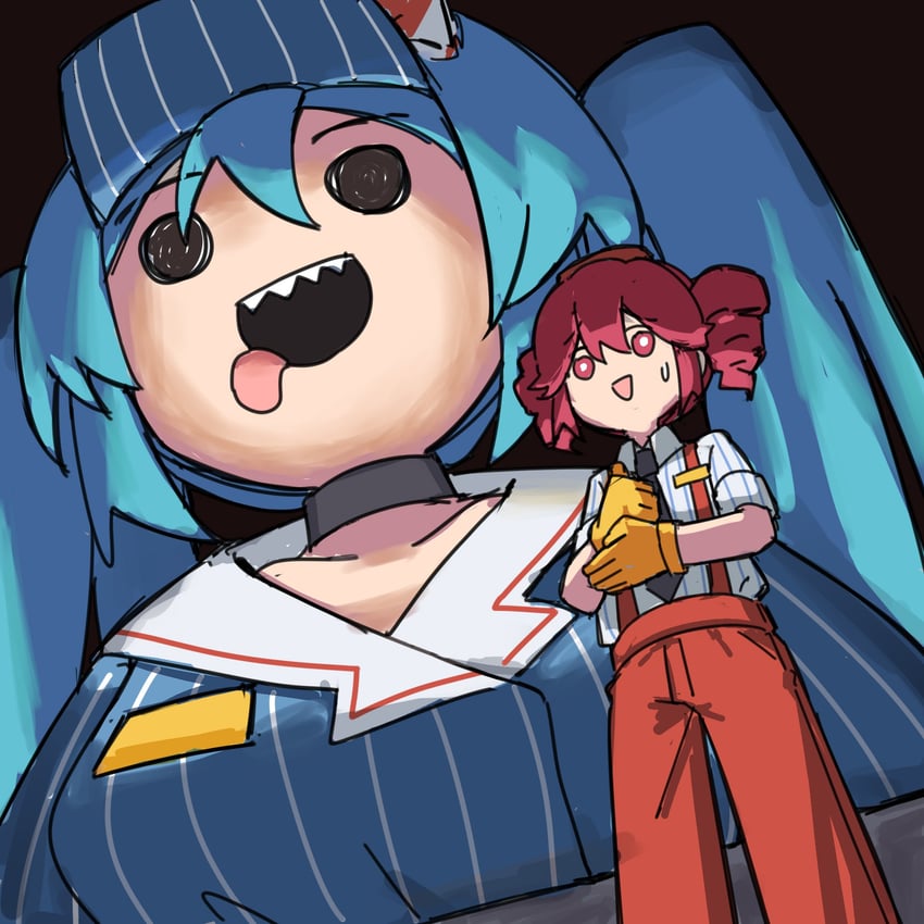 hatsune miku and kasane teto (vocaloid and 2 more) drawn by frontiersun