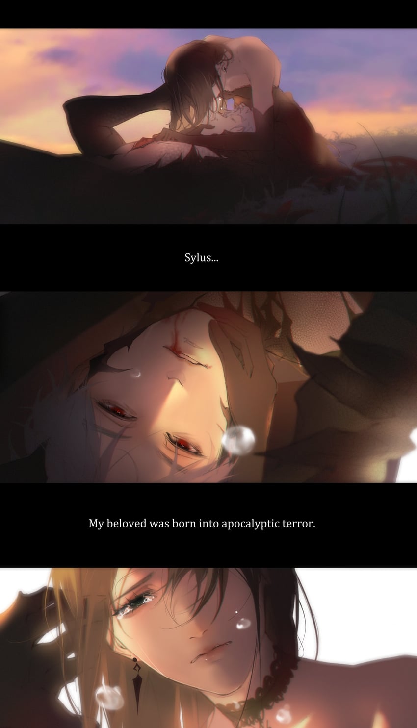 protagonist and sylus (love and deepspace) drawn by ng_ai0