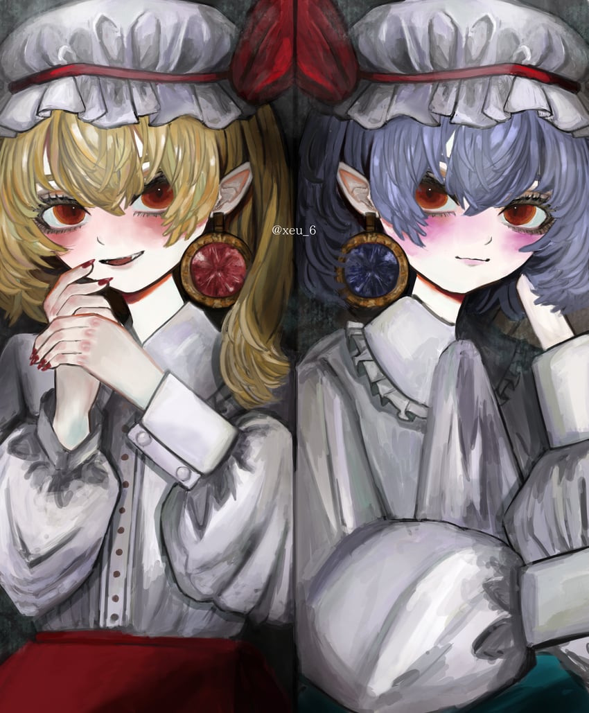 remilia scarlet and flandre scarlet (touhou and 1 more) drawn by xeu_6