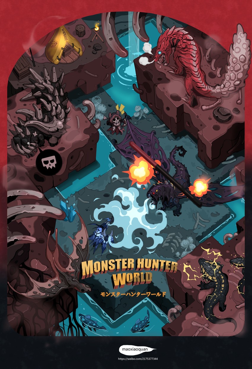 monster hunter, vaal hazak, odogaron, great girros, and radobaan (monster hunter and 1 more) drawn by maoxiaoquan