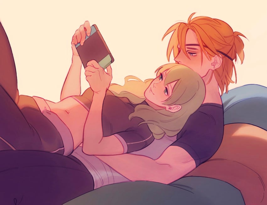 dimitri alexandre blaiddyd and female byleth (fire emblem and 1 more) drawn by hollyfig
