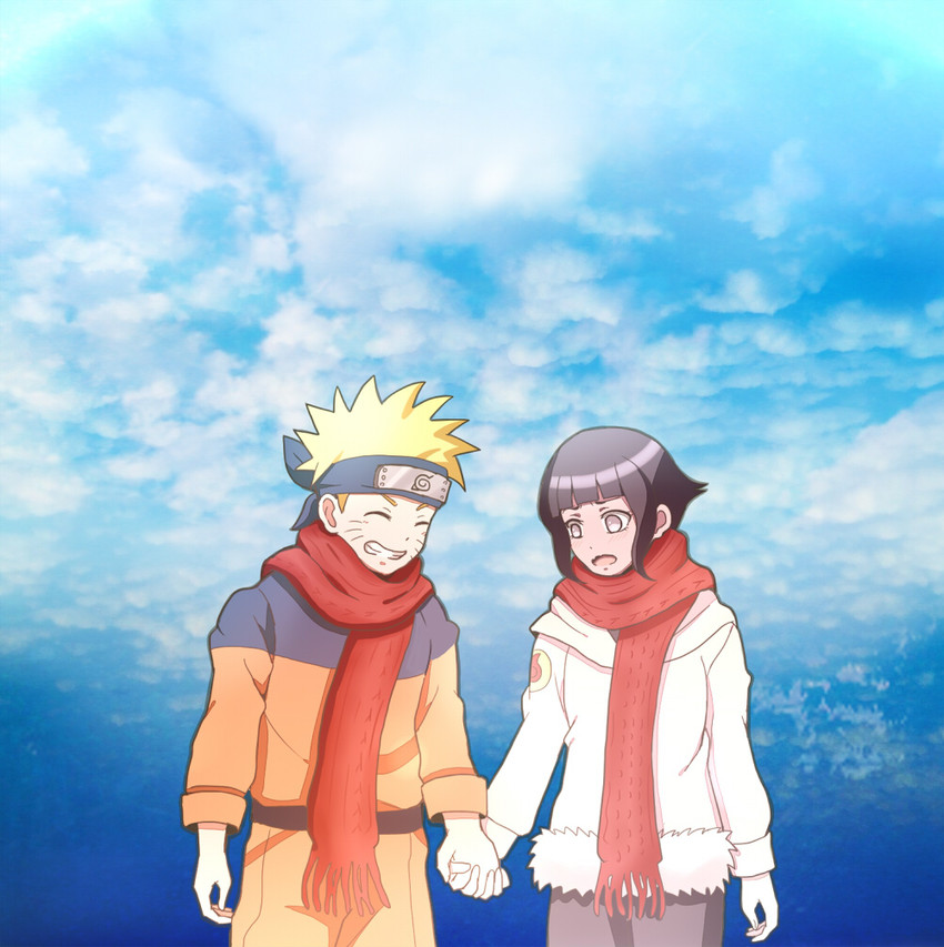 uzumaki naruto and hyuuga hinata (naruto and 1 more) drawn by mii_(0726miya)