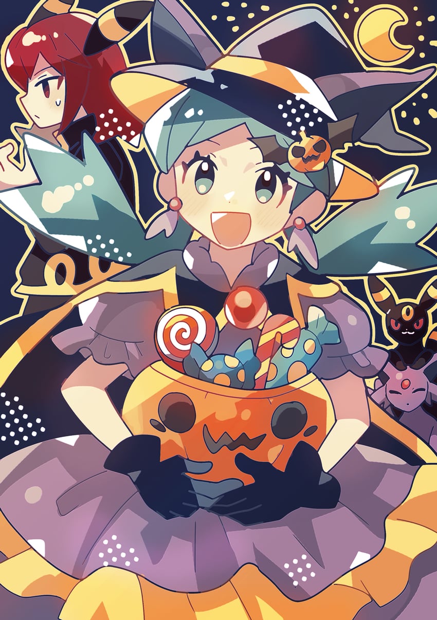 umbreon, silver, espeon, and kris (pokemon and 1 more) drawn by anidler91