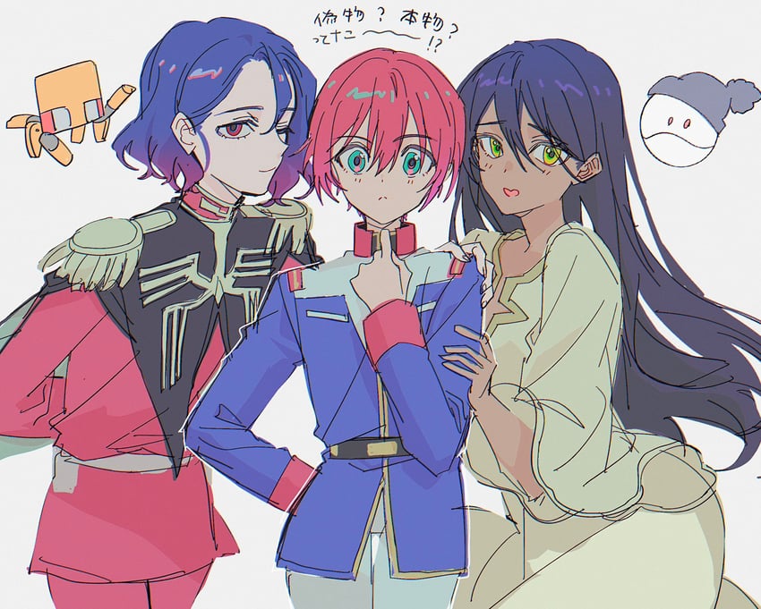 amate yuzuriha, haro, char aznable, shuji ito, nyaan, and 3 more (gundam and 2 more) drawn by kawachi_rin