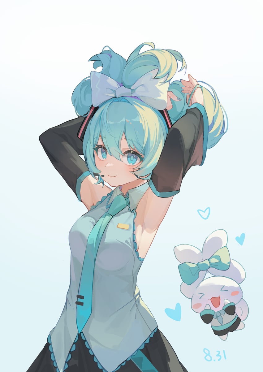 hatsune miku, cinnamoroll, and cinnamiku (vocaloid and 2 more) drawn by kuweichuanxin_jr