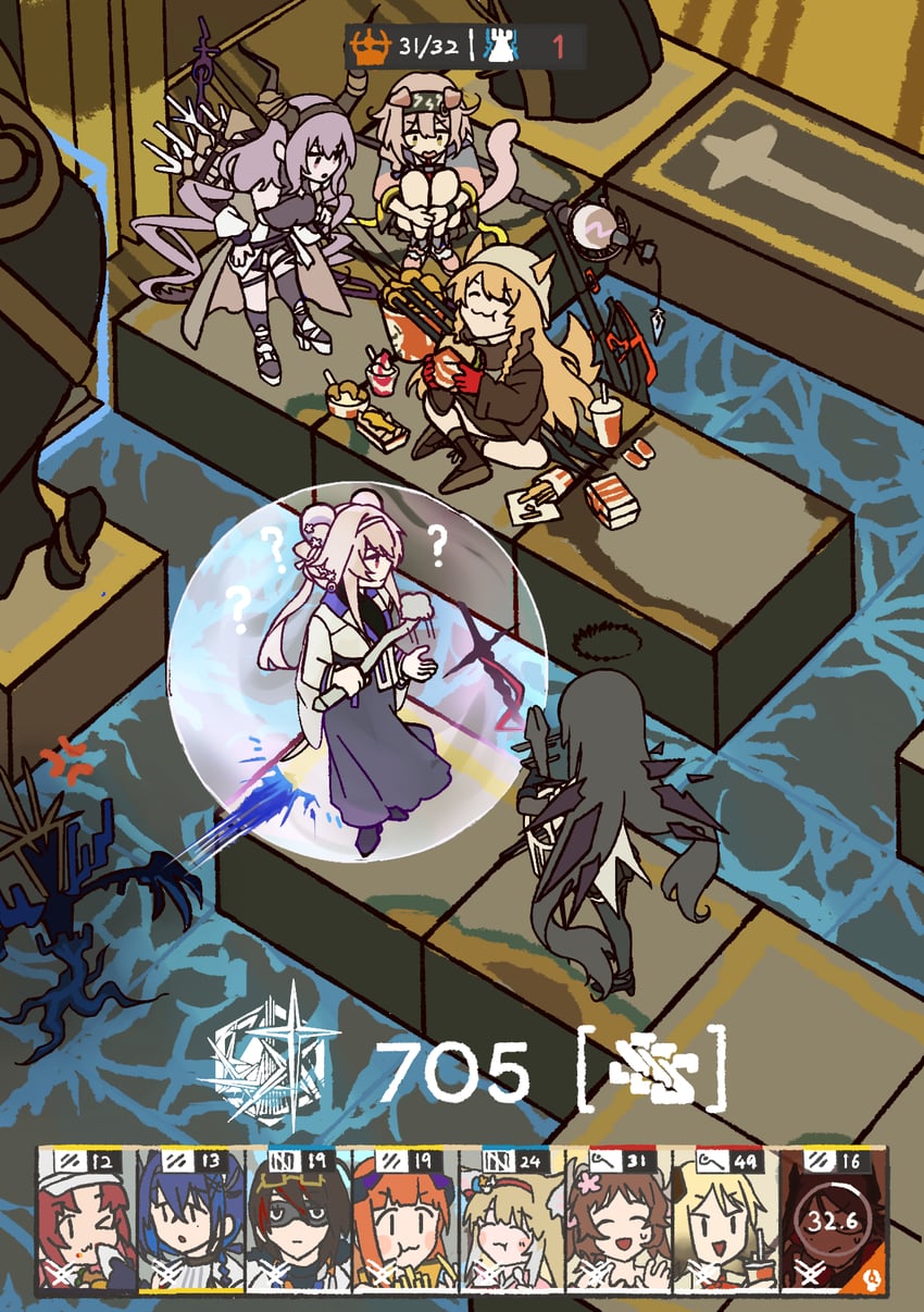 suzuran, goldenglow, eyjafjalla, virtuosa, ceobe, and 10 more (arknights) drawn by furiwo