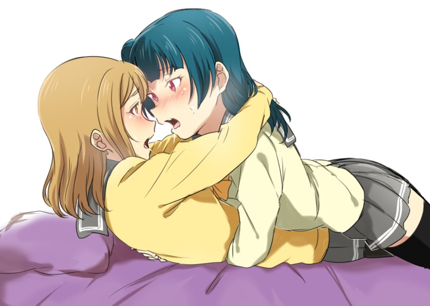 tsushima yoshiko and kunikida hanamaru (love live! and 1 more) drawn by vorupi