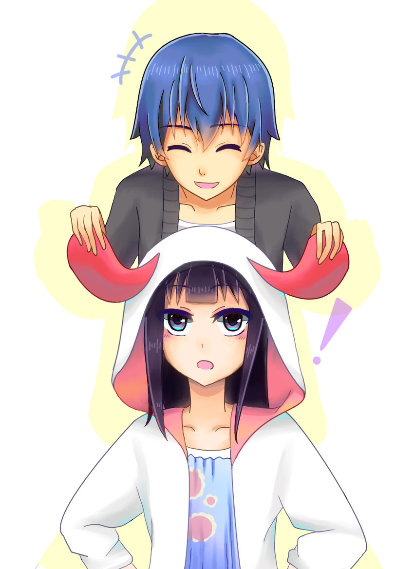 yamada aoi and souma hiroomi (working!!) drawn by rokepoke1016