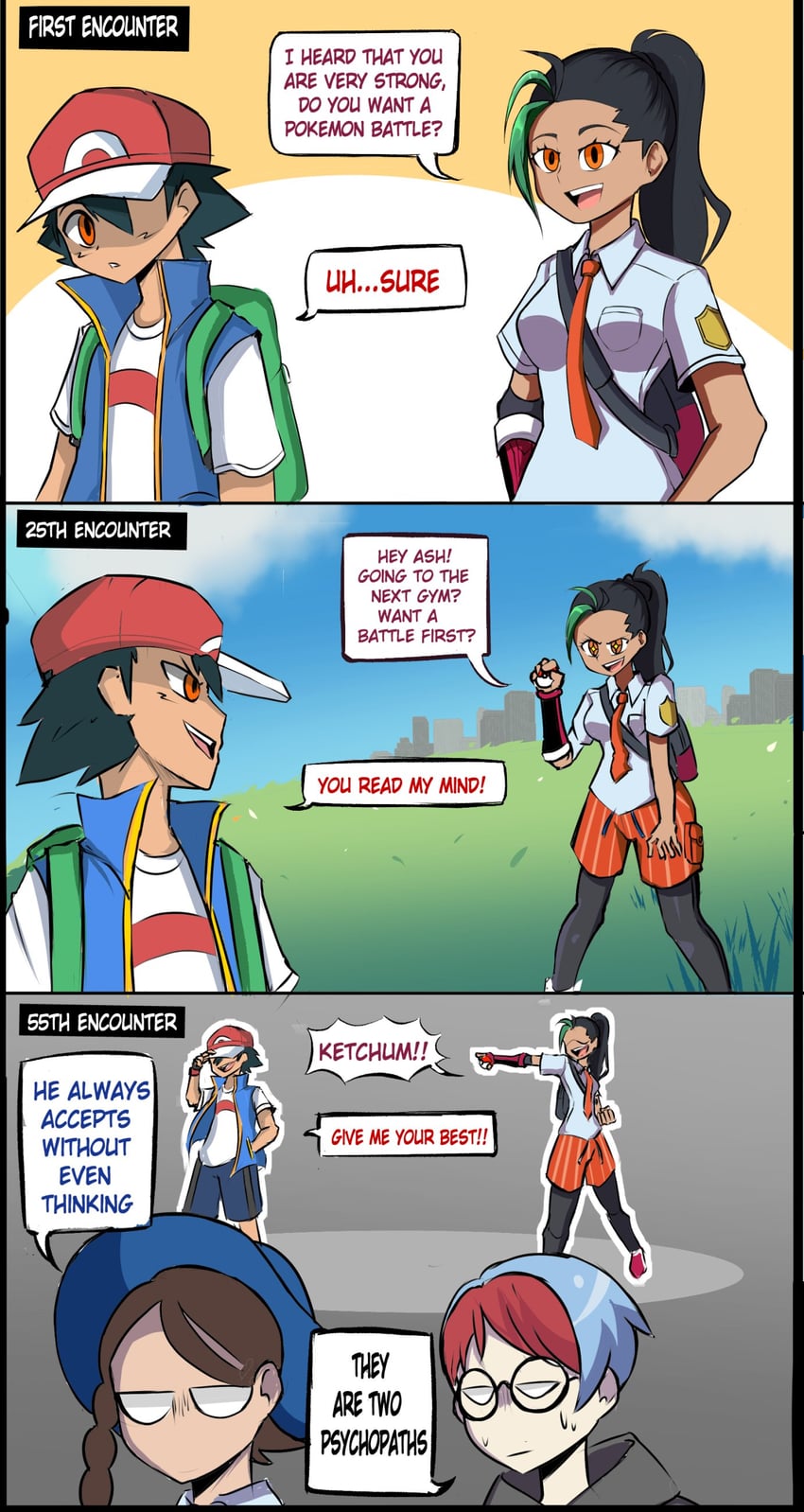ash ketchum, juliana, nemona, and penny (pokemon and 2 more) drawn by rikininii_(rickking2002)