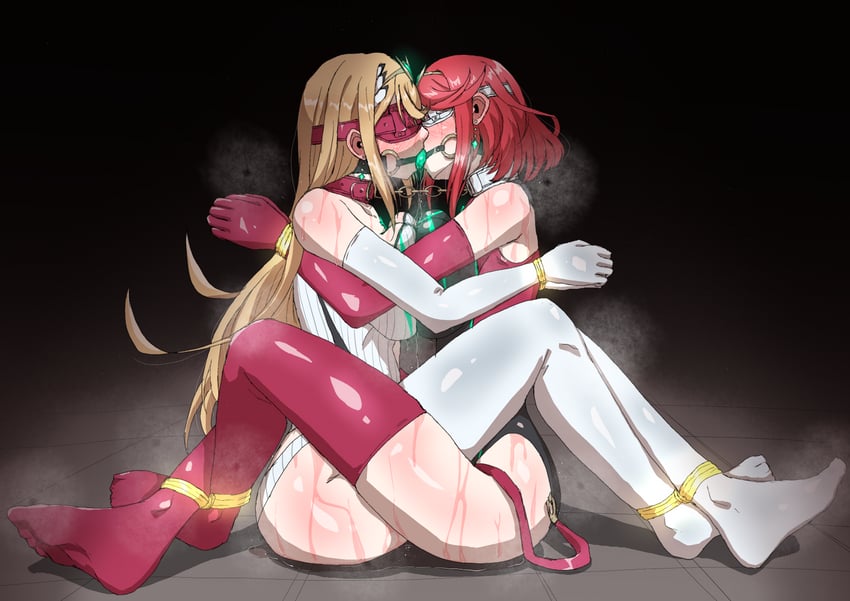 pyra and mythra (xenoblade chronicles and 1 more) drawn by zetsu_red