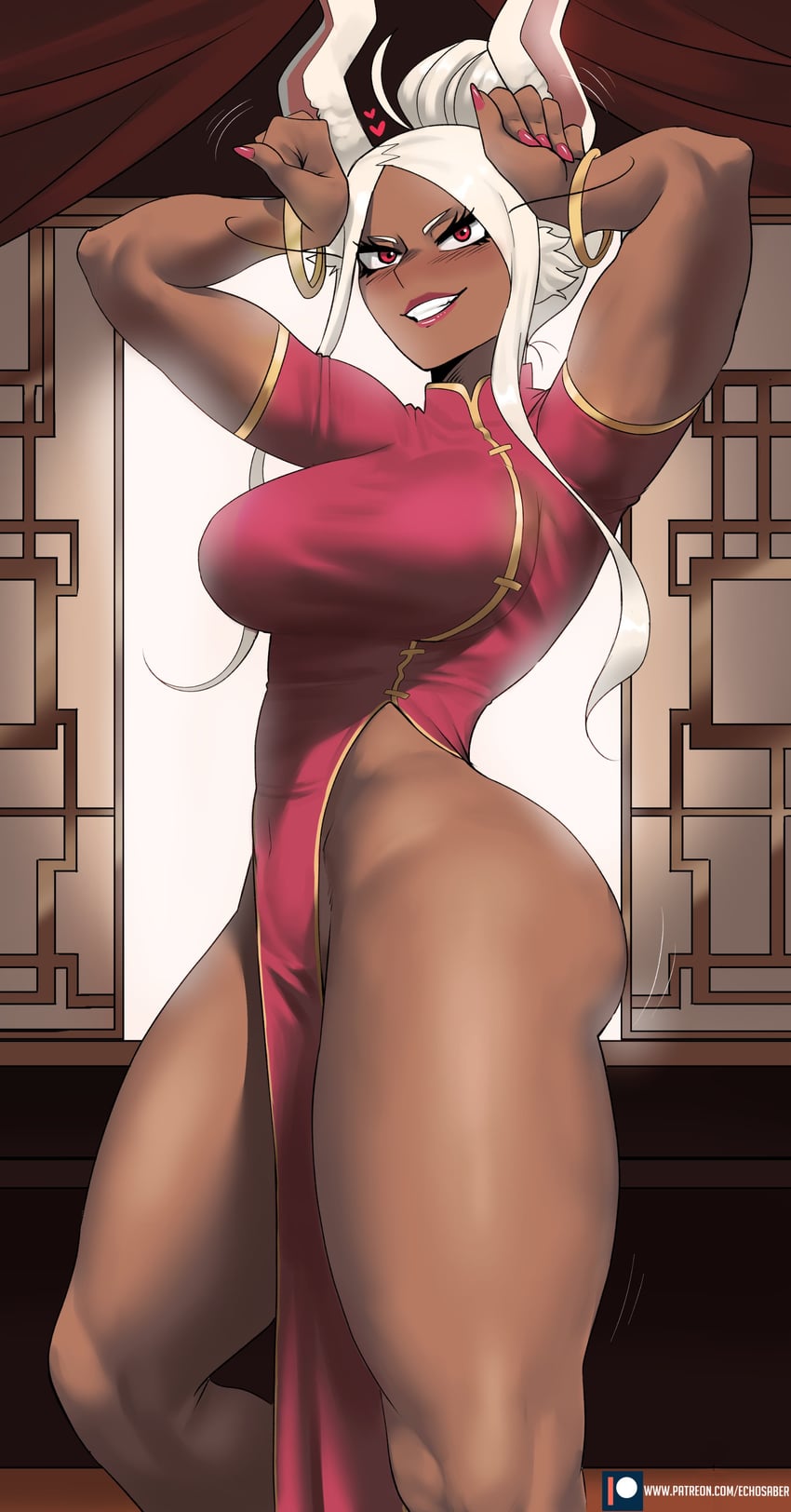 mirko (boku no hero academia) drawn by echo_saber