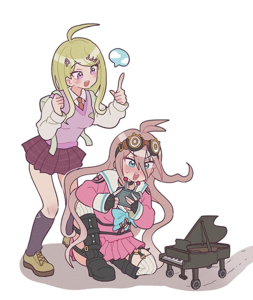 akamatsu kaede and iruma miu (danganronpa and 1 more) drawn by 9ae9urim