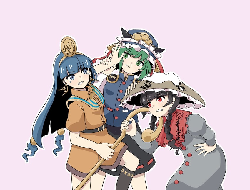 shiki eiki, yatadera narumi, and michigami nareko (touhou) drawn by kaisouou_konbu