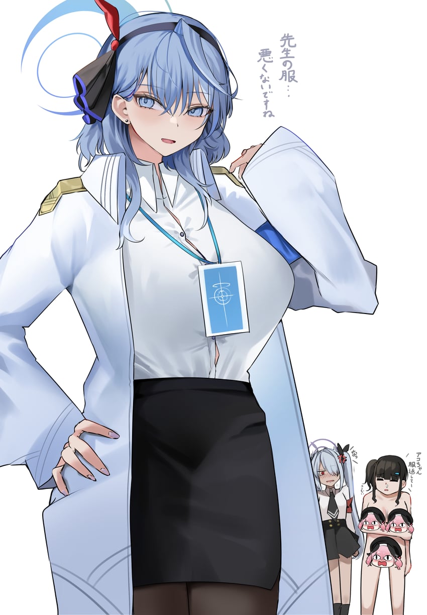 sensei, koharu, ako, iori, and female sensei (blue archive) drawn by san_(harutuki_3)