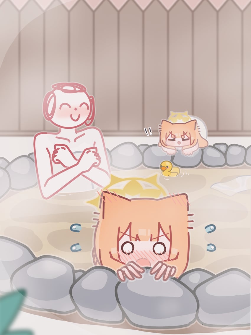 sensei, doodle sensei, and mari (blue archive) drawn by horuhara