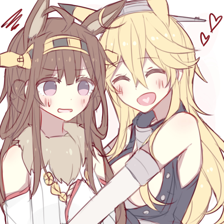 kongou, pikachu, eevee, and iowa (kantai collection and 1 more) drawn by kvlen