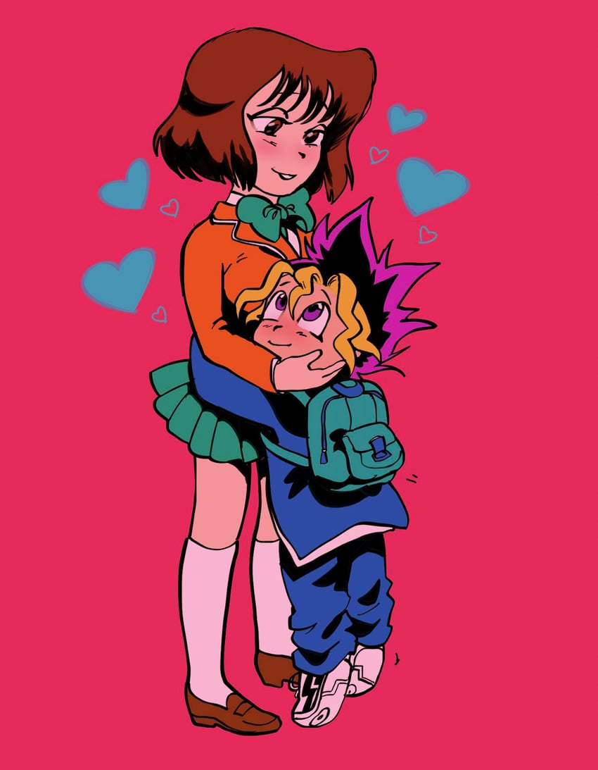 muto yugi and mazaki anzu (yu-gi-oh!) drawn by dokudrinker
