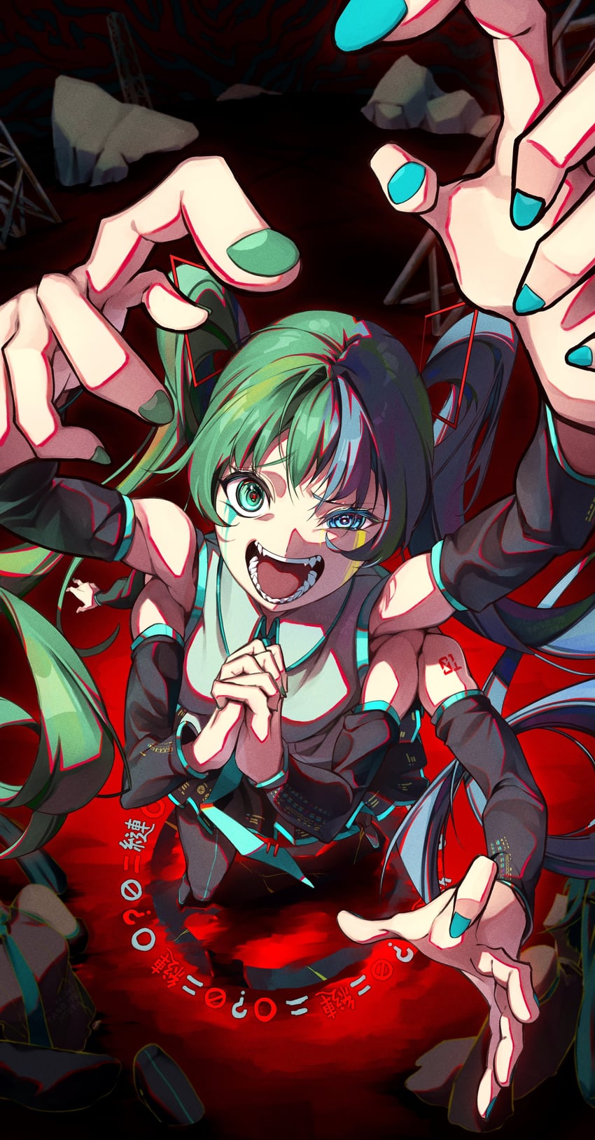 hatsune miku (vocaloid and 1 more) drawn by kobacha_(ochakoba)