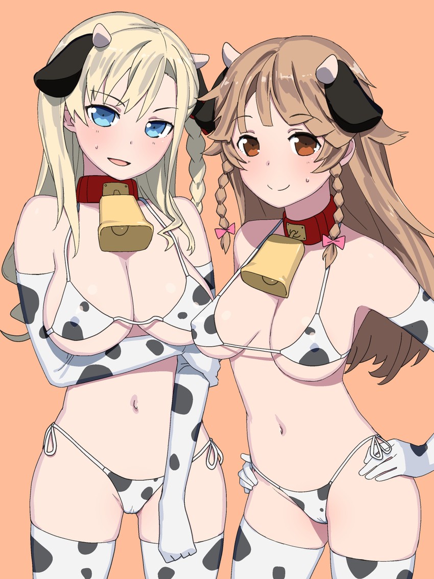 wilhelmina braunschweig ingenohl friedeburg and nosa kouko (high school fleet) drawn by onsen_tamago_(hs_egg)