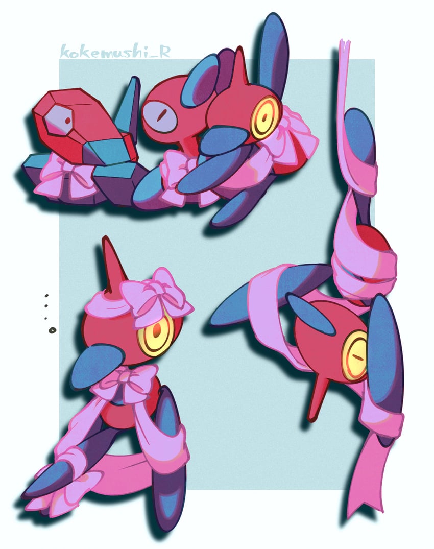 porygon-z, porygon, and porygon2 (pokemon) drawn by kokemushi_(kuru_fox)