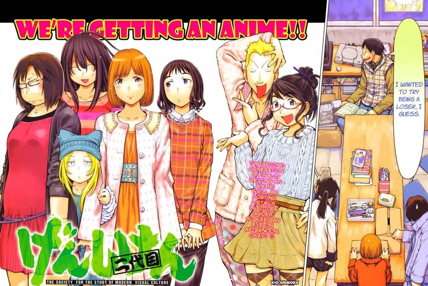 ogiue chika, ohno kanako, madarame harunobu, susanna hopkins, hato kenjirou, and 3 more (genshiken) drawn by kio_shimoku
