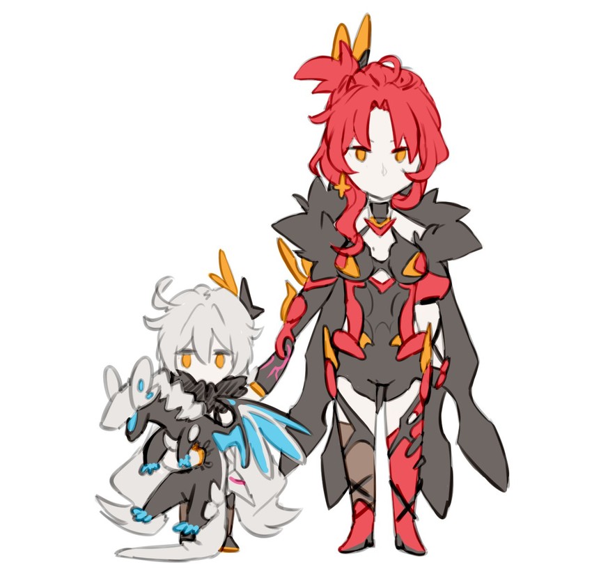 kiana kaslana, murata himeko, and benares (honkai and 1 more) drawn by cloud_ya