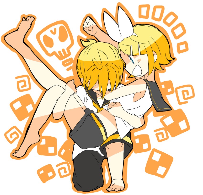 kagamine rin and kagamine len (vocaloid) drawn by 7:24