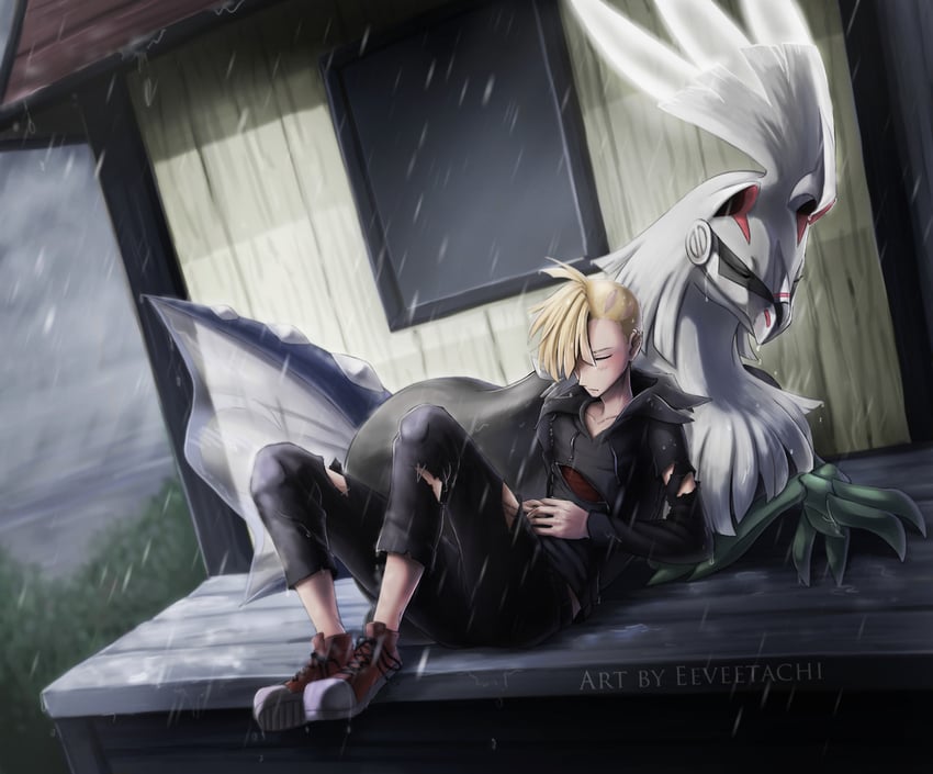 gladion and silvally (pokemon and 1 more) drawn by eeveetachi