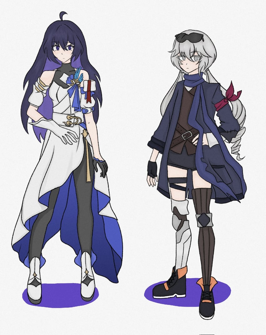 bronya rand and seele (honkai and 1 more) drawn by moa_(jamjamxx)