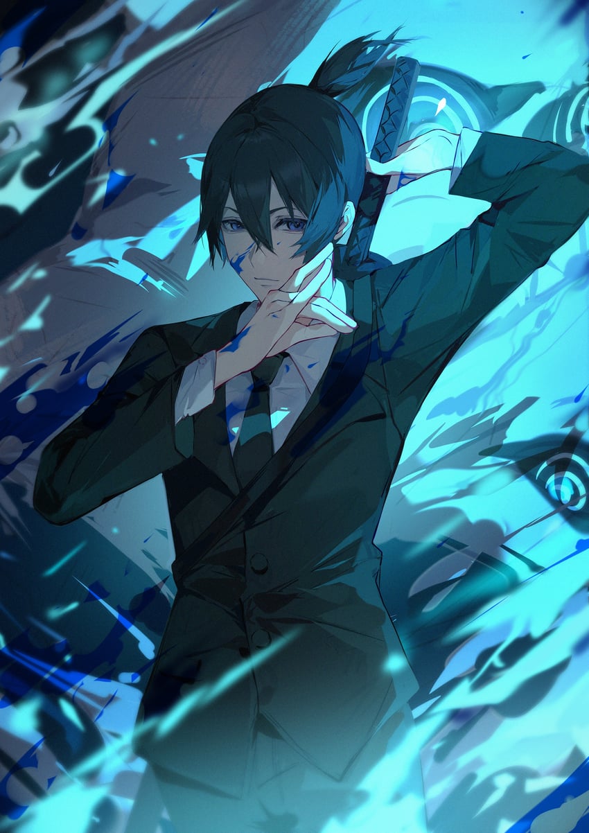 hayakawa aki and fox devil (chainsaw man) drawn by yan_ge