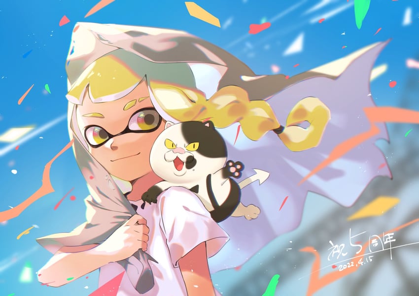 judd and agent 3 (splatoon and 1 more) drawn by yamagishi_chihiro