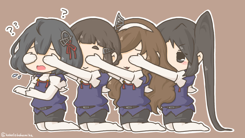 ashigara, haguro, nachi, and myoukou (kantai collection) drawn by kokoko_(kokolololo)