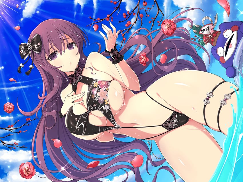 murasaki (senran kagura and 1 more) drawn by yaegashi_nan