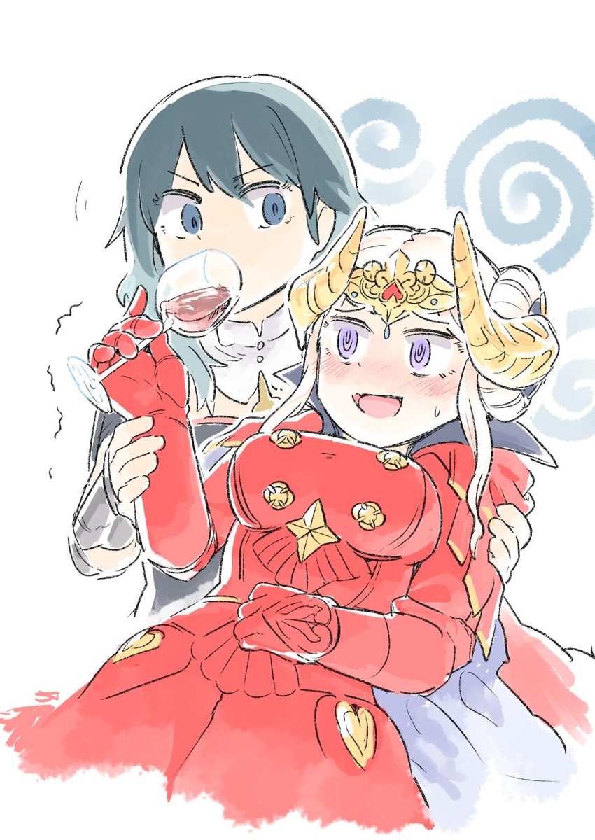 female byleth and edelgard von hresvelg (fire emblem and 1 more) drawn by sekaihebi