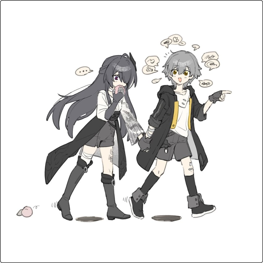 trailblazer, acheron, and caelus (honkai and 1 more) drawn by dl_(dl_6ix)