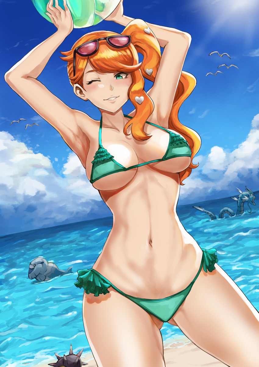 sonia, wingull, gyarados, pincurchin, and arctovish (pokemon and 1 more) drawn by jojobirdz