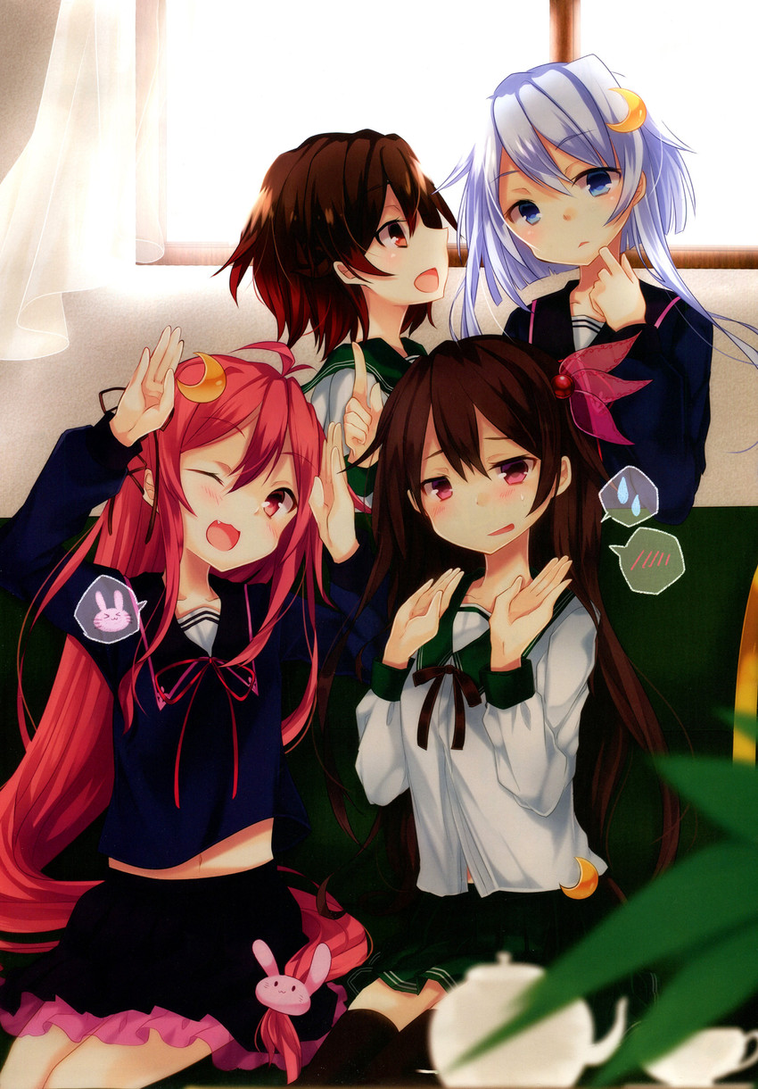uzuki, mutsuki, kisaragi, and yayoi (kantai collection) drawn by kusada_souta