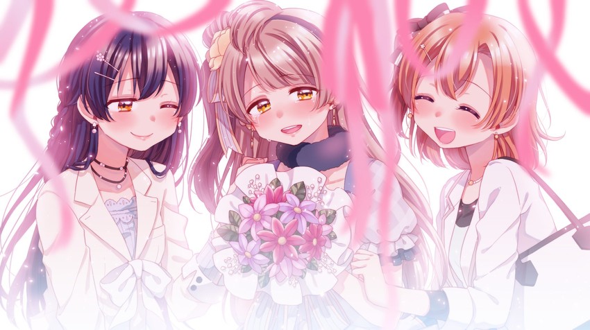 sonoda umi, minami kotori, and kosaka honoka (love live! and 2 more) drawn by hina_(hinalovesugita)