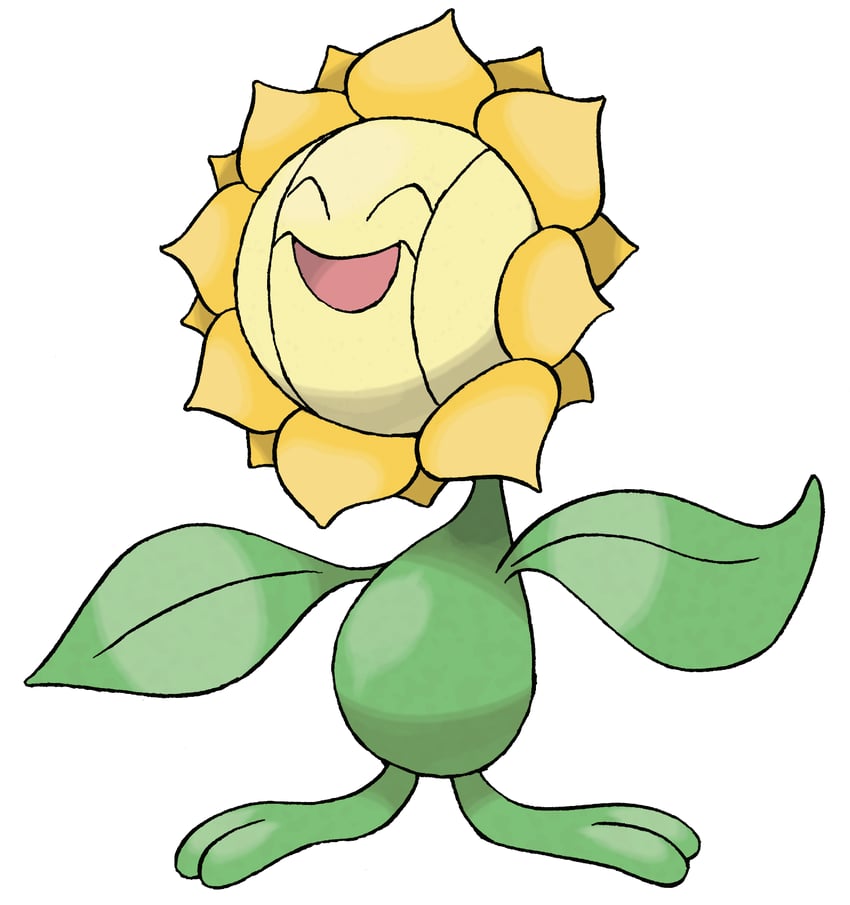 sunflora (pokemon and 1 more) drawn by sugimori_ken