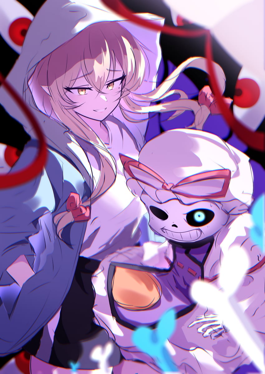 yakumo yukari and sans (touhou and 2 more) drawn by rinkaito1231
