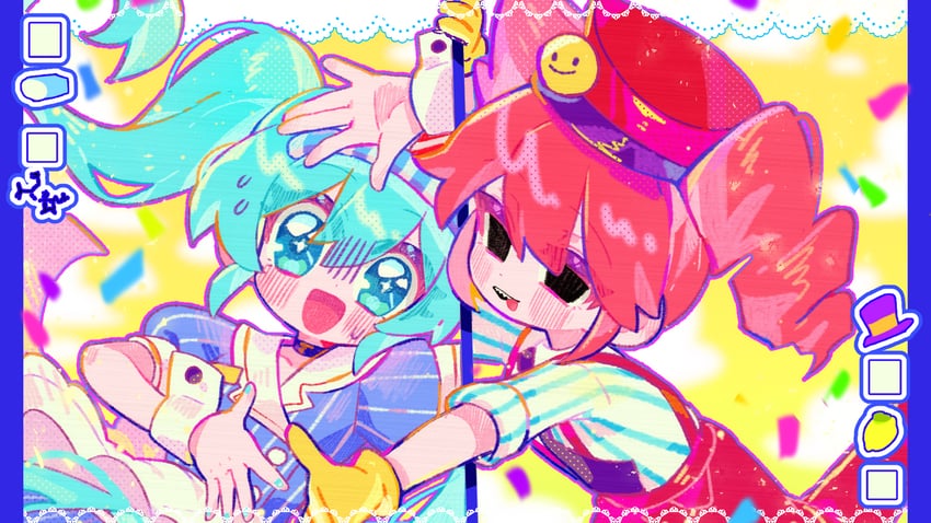 hatsune miku and kasane teto (vocaloid and 2 more) drawn by chou_ji_yun