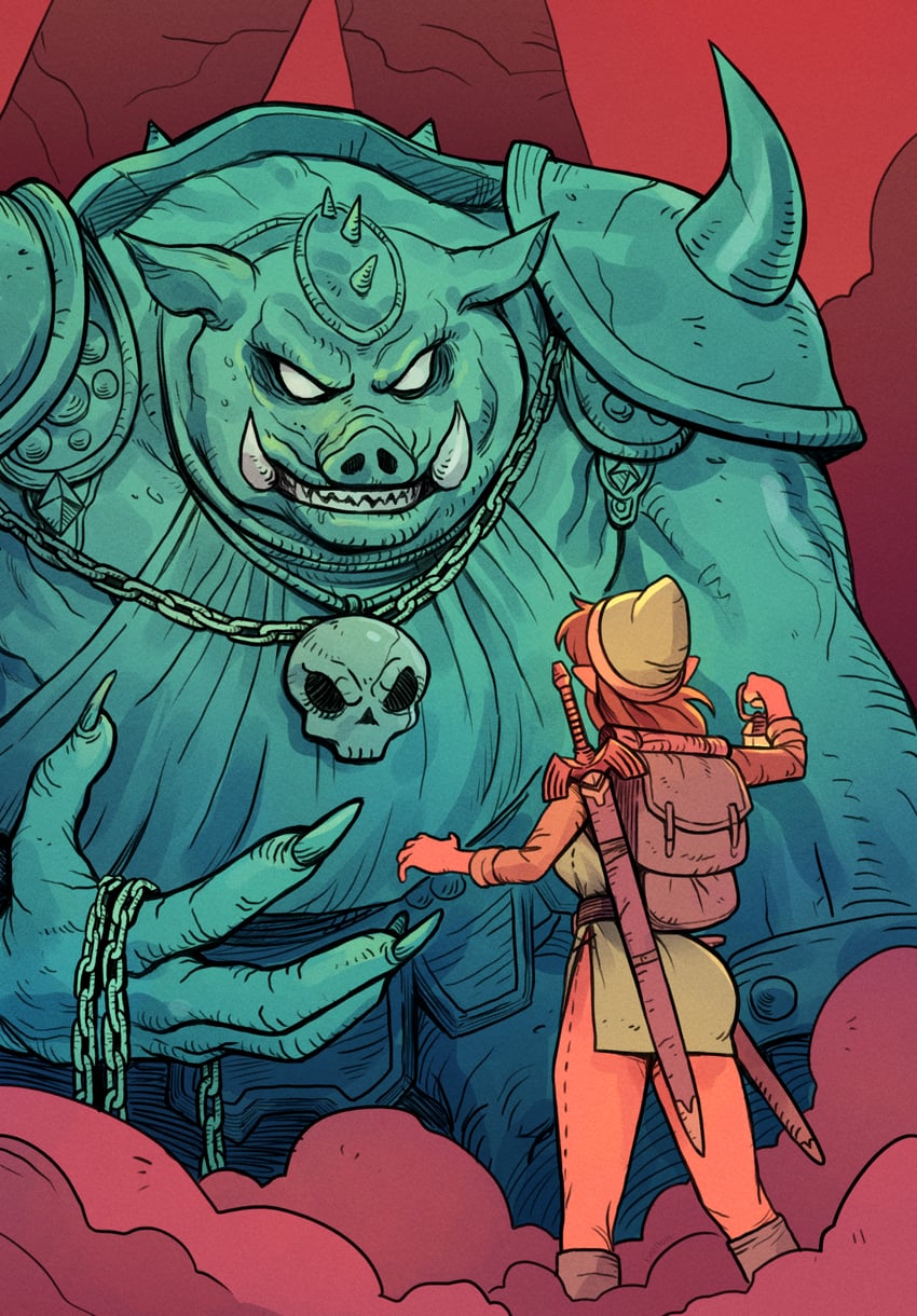 link and ganon (the legend of zelda) drawn by brellom