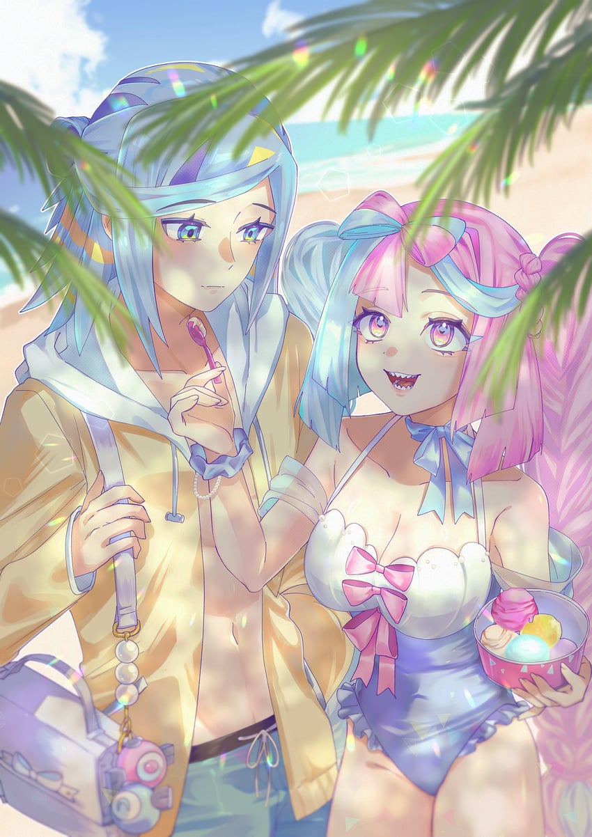 iono and grusha (pokemon and 1 more) drawn by ni_(7no8210mare)