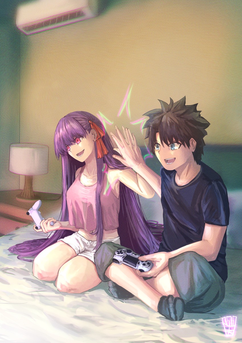 fujimaru ritsuka and bb (fate and 3 more) drawn by ootato