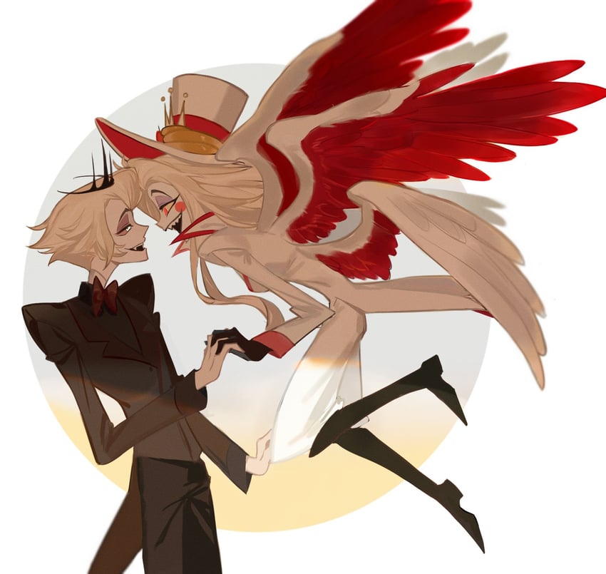 lucifer morningstar and lilith (hazbin hotel) drawn by hizpzp