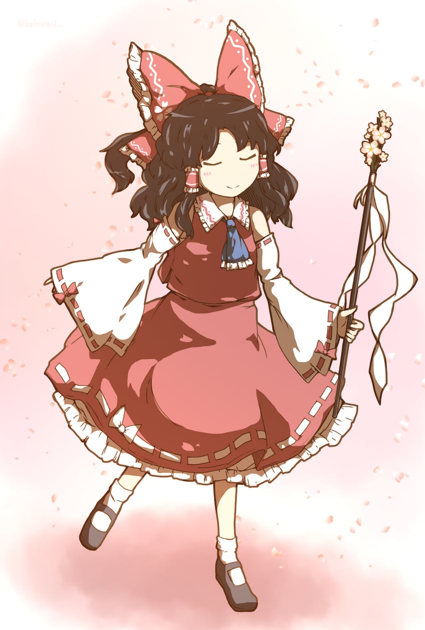 hakurei reimu (touhou and 1 more) drawn by kakera_(comona_base)