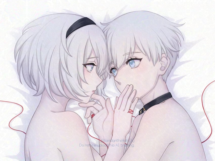 2b and 9s (nier and 1 more) drawn by lamdanthefish