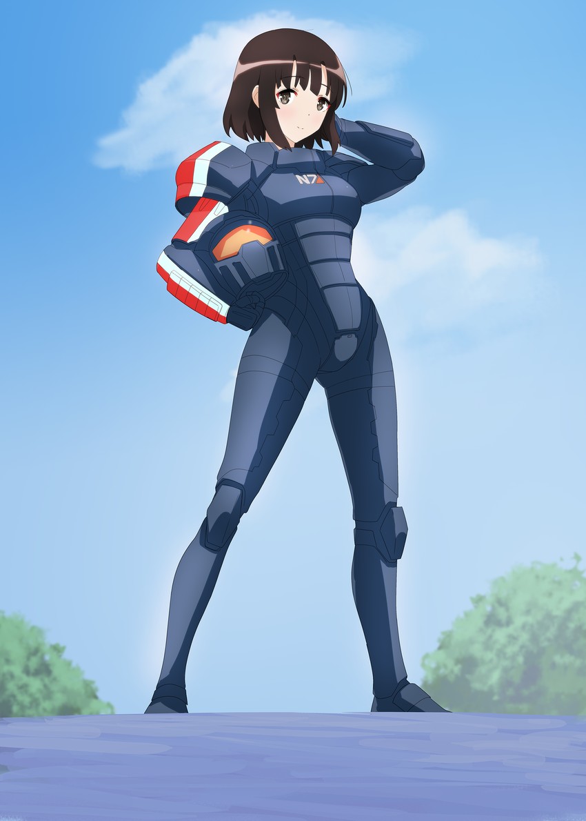 katou megumi and commander shepard (saenai heroine no sodatekata and 2 more) drawn by iracco