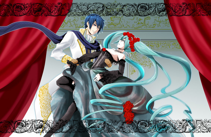 hatsune miku and kaito (vocaloid and 1 more) drawn by kikuchi_mataha