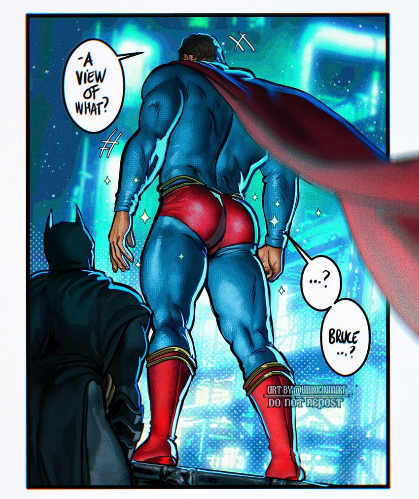batman, superman, clark kent, and bruce wayne (dc comics and 2 more) drawn by umikochannart
